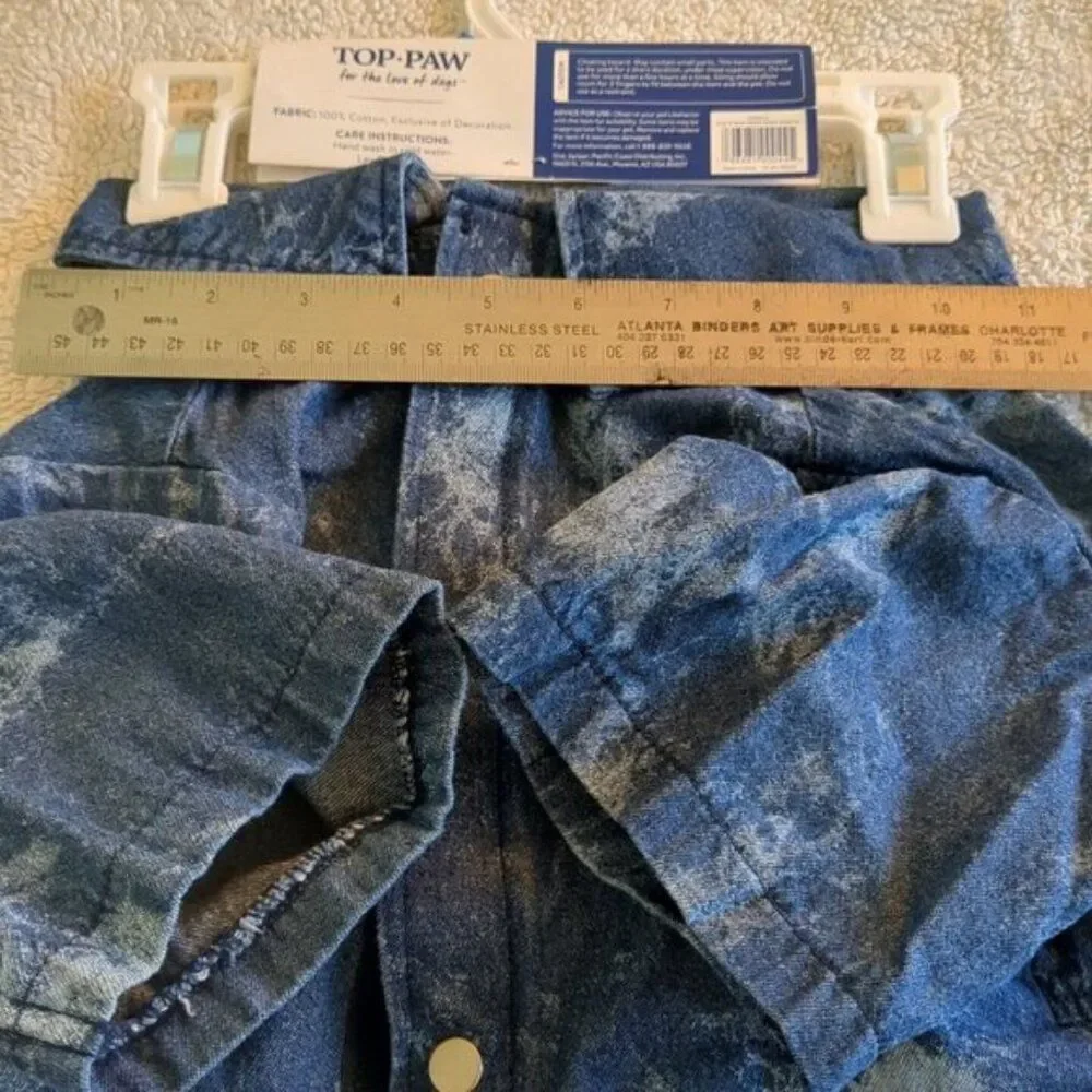 Top Paw Blue Tie Dye Denim Jacket Extra Large NWT XL